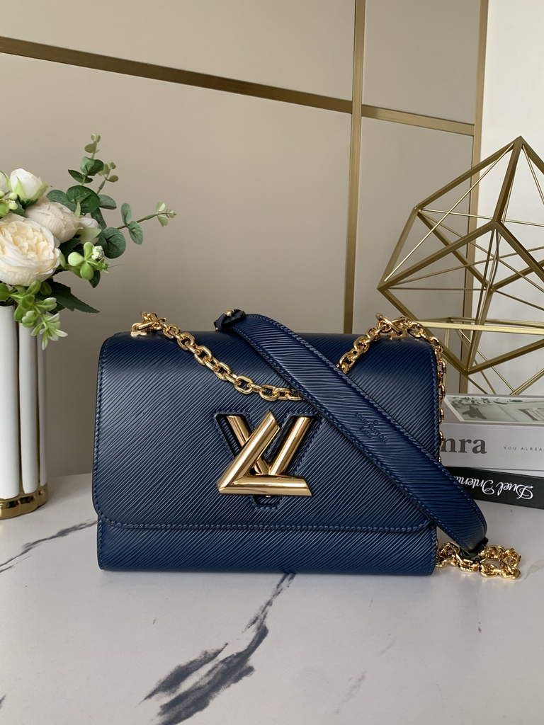 Louis Vuitton M53090 Twist MM Bag Epi Leather Indigo Blue - Default Title - View 1