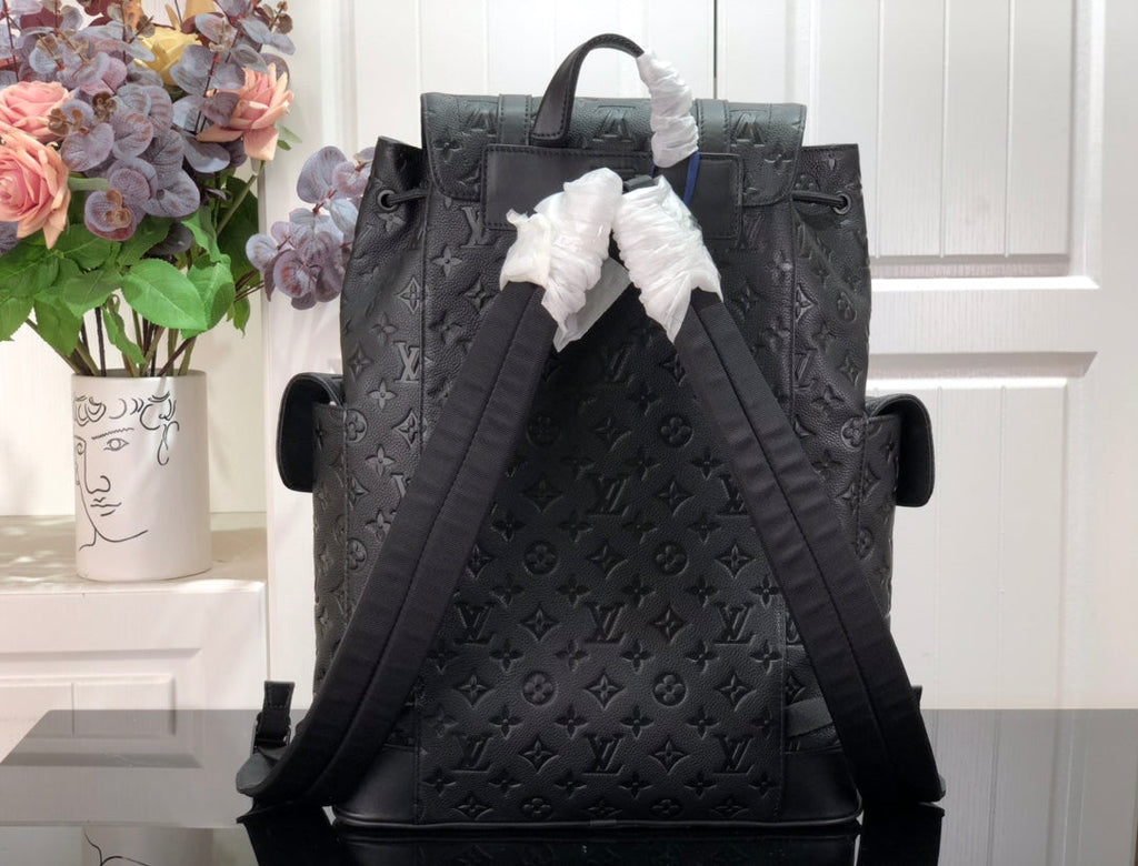 Louis Vuitton M55699 Christopher Backpack MM Leather Black