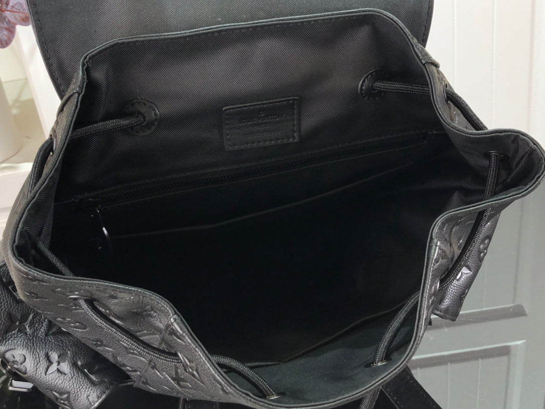 Louis Vuitton M55699 Christopher Backpack MM Leather Black