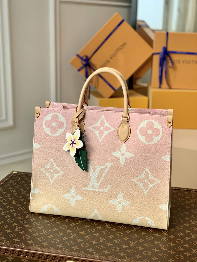 Louis Vuitton M57641 OnTheGo GM Tote Bag Leather Pink - Default Title - View 1