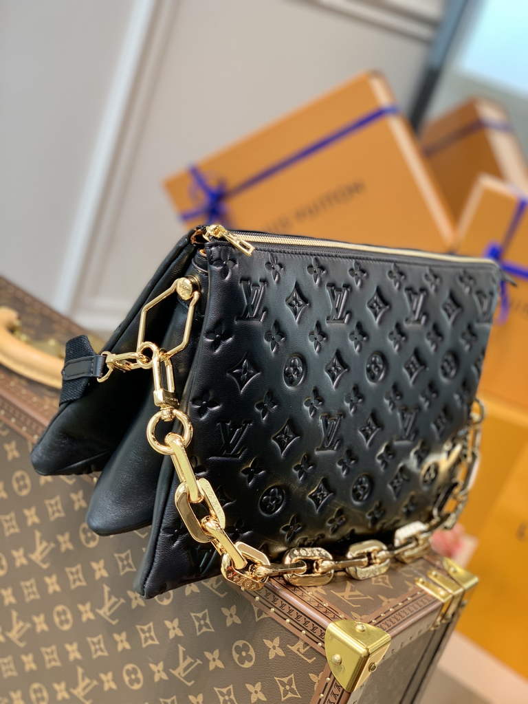 Louis Vuitton M57783 Coussin MM Shoulder Handbags Lambskin Black - Default Title - View 2