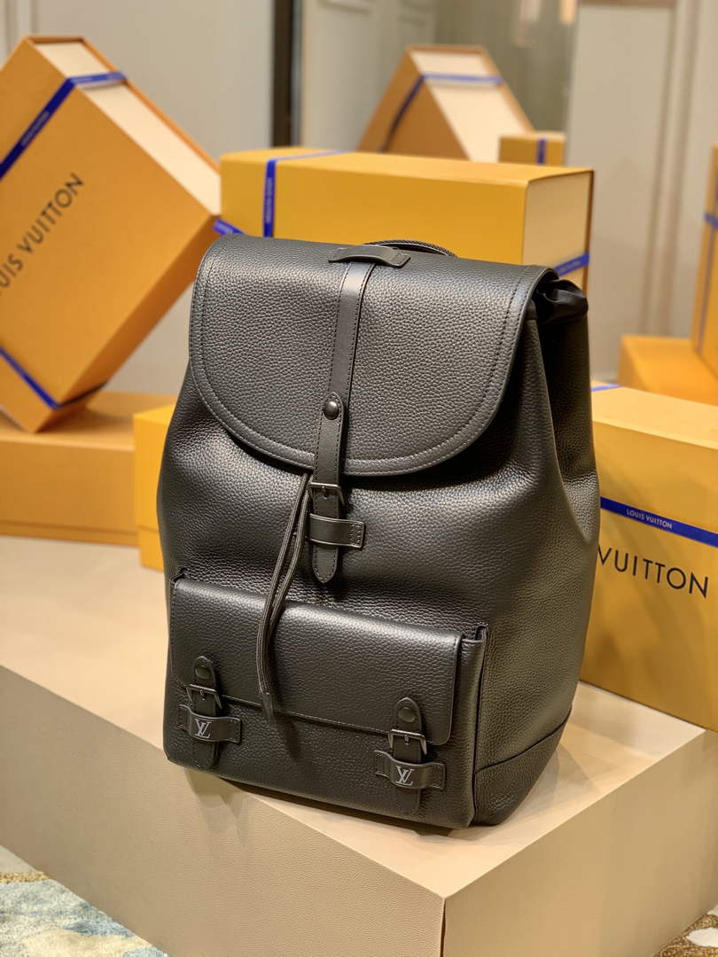 Louis Vuitton M58644 Christopher Slim Backpack Taurillon Leather