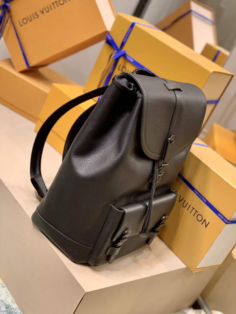 Louis Vuitton M58644 Christopher Slim Backpack Taurillon Leather