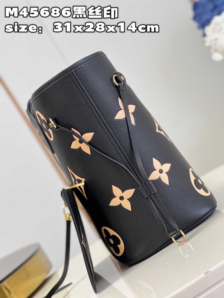 Louis Vuitton M58907 Neverfull MM Bag Monogram Empreinte Leather
