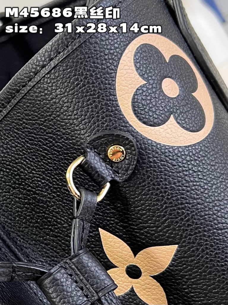 Louis Vuitton M58907 Neverfull MM Bag Monogram Empreinte Leather