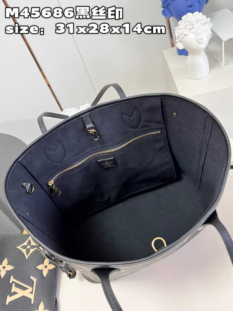 Louis Vuitton M58907 Neverfull MM Bag Monogram Empreinte Leather