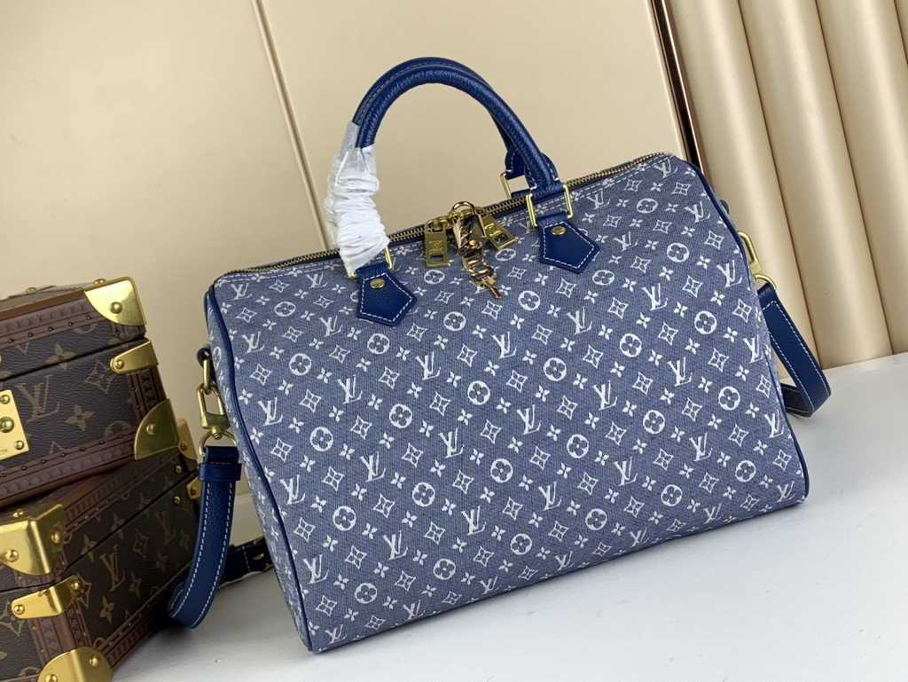 Louis Vuitton M59224 Speedy Bandoulière 30 Bag Monogram Blue