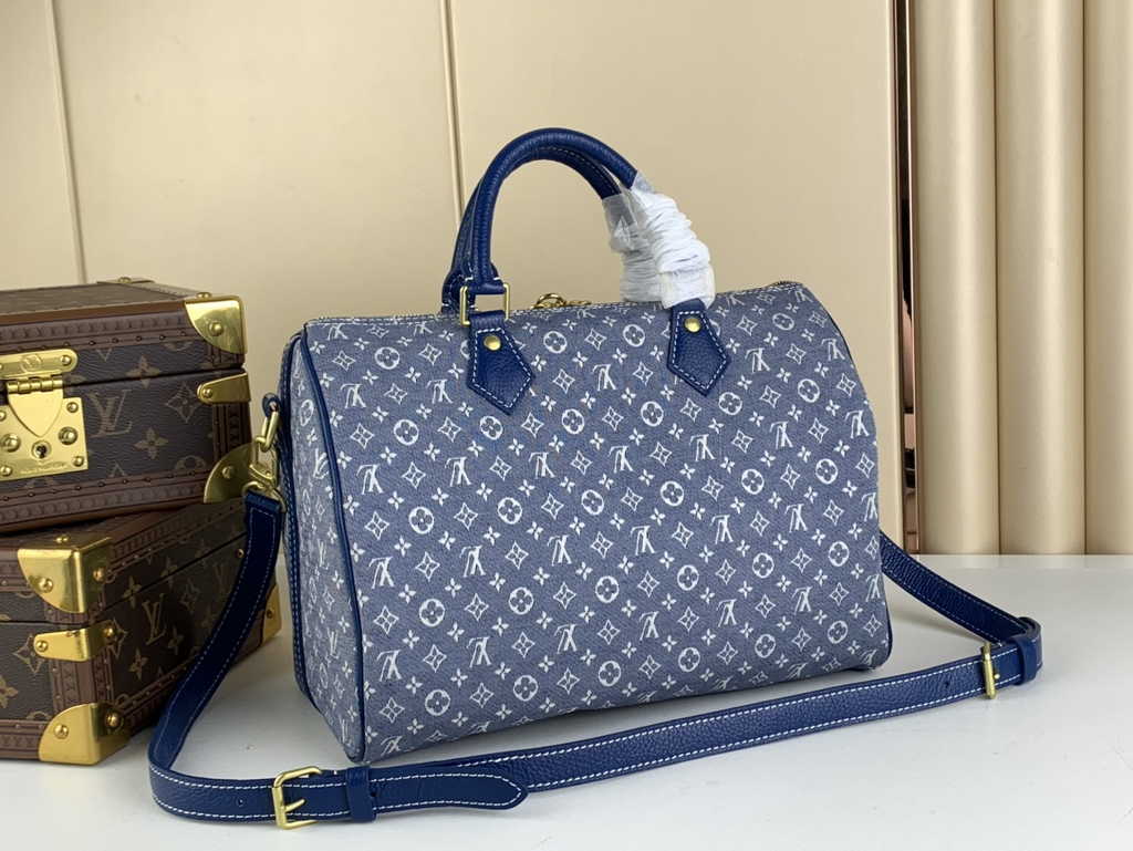 Louis Vuitton M59224 Speedy Bandoulière 30 Bag Monogram Blue
