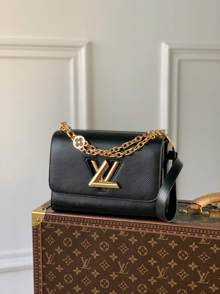 Louis Vuitton M59402 Twist MM Bag Epi Leather Black - Default Title - View 1