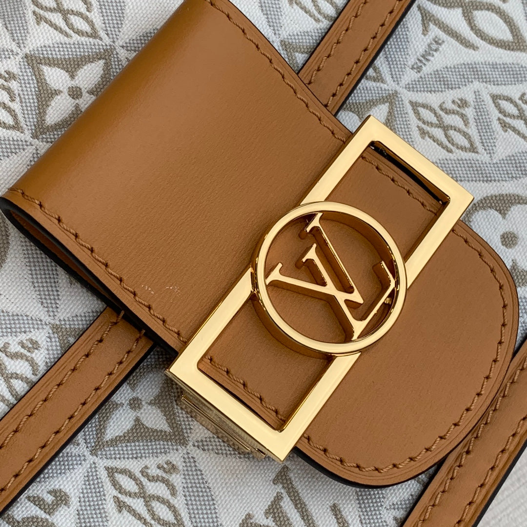 Louis Vuitton M59480 Mini Dauphine Shoulder bag white - 20 x 15 x 9 cm / monogram / Cowhide-leather trim - View 5
