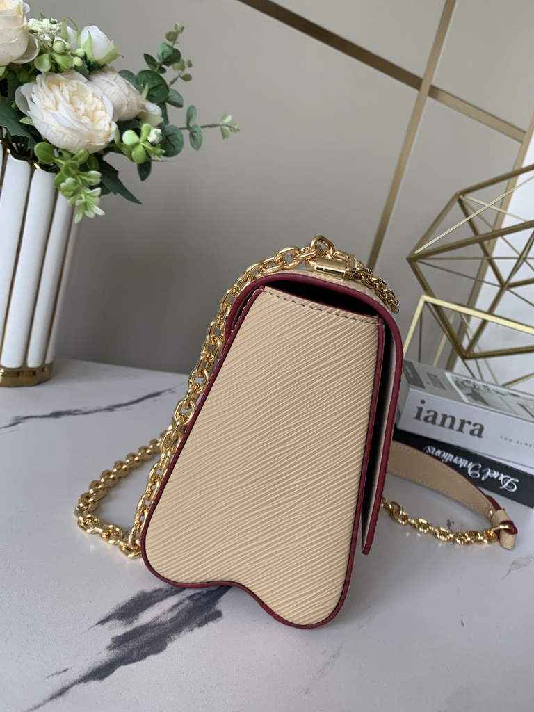 Louis Vuitton M59761 Twist MM Bag Epi Leather Quartz White
