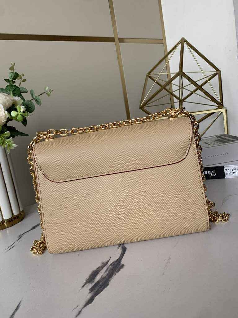 Louis Vuitton M59761 Twist MM Bag Epi Leather Quartz White