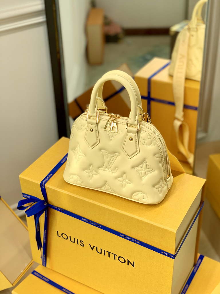 Louis Vuitton M59821 Alma BB Bubblegram Leather Banana Yellow