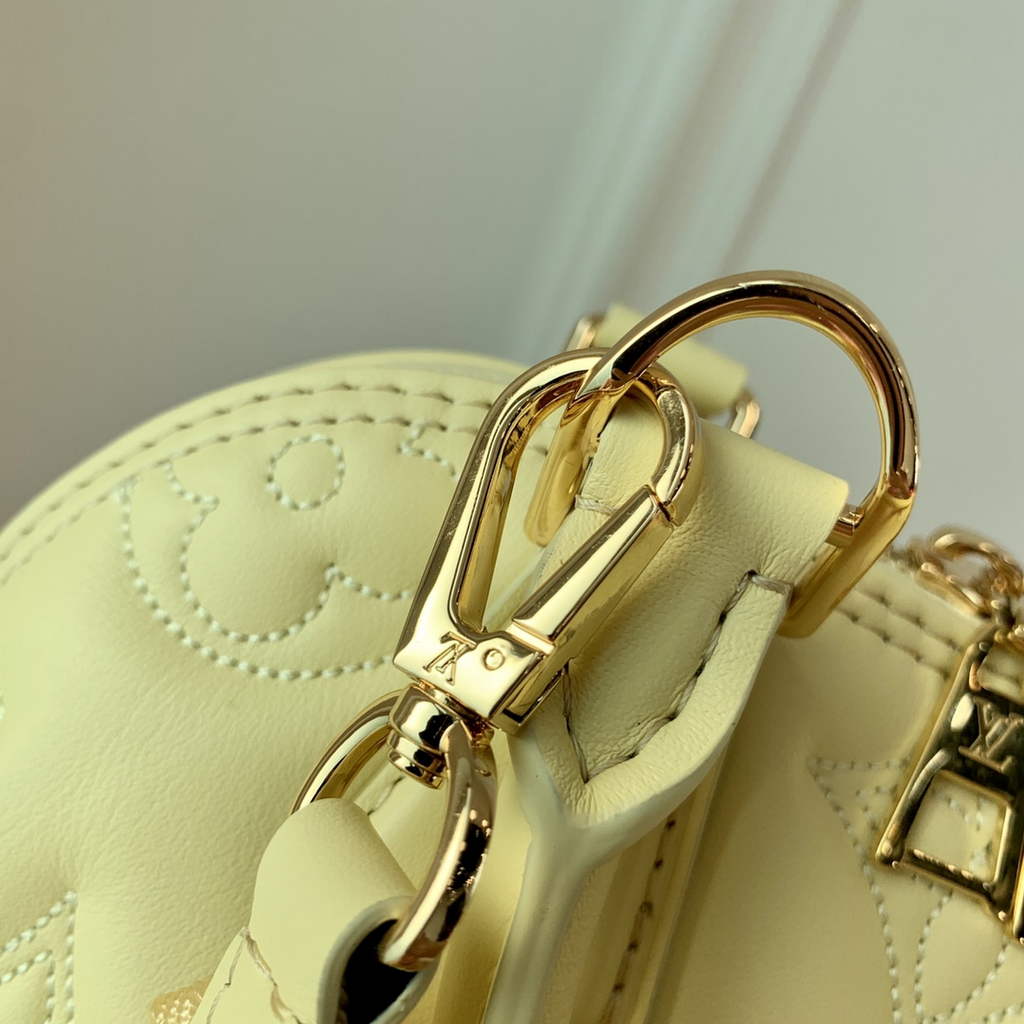 Louis Vuitton M59821 Alma BB Bubblegram Leather Banana Yellow