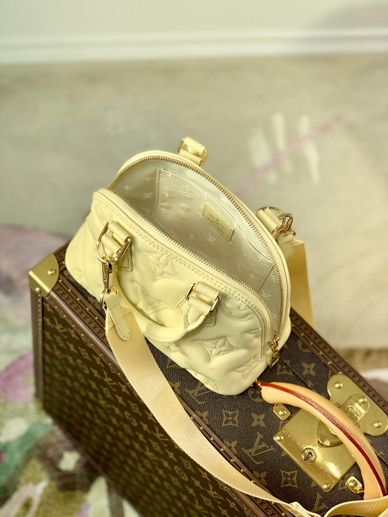 Louis Vuitton M59821 Alma BB Bubblegram Leather Banana Yellow