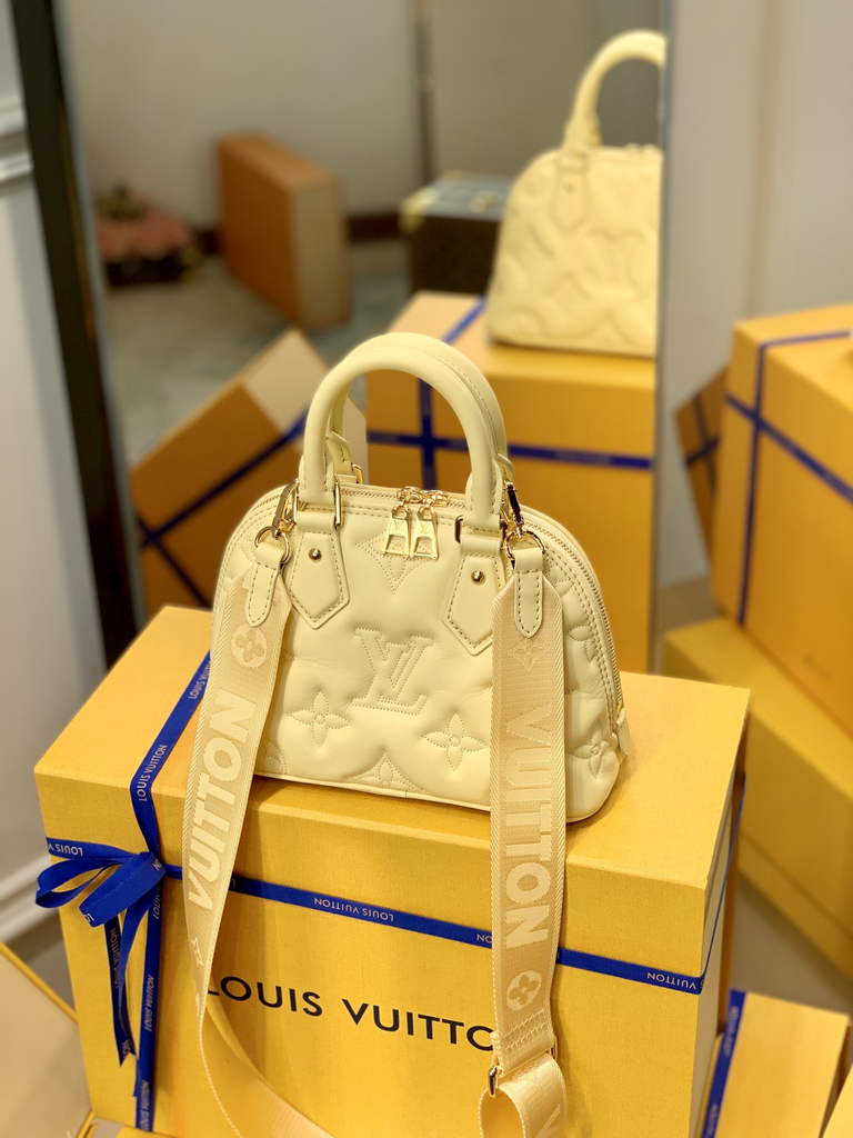 Louis Vuitton M59821 Alma BB Bubblegram Leather Banana Yellow