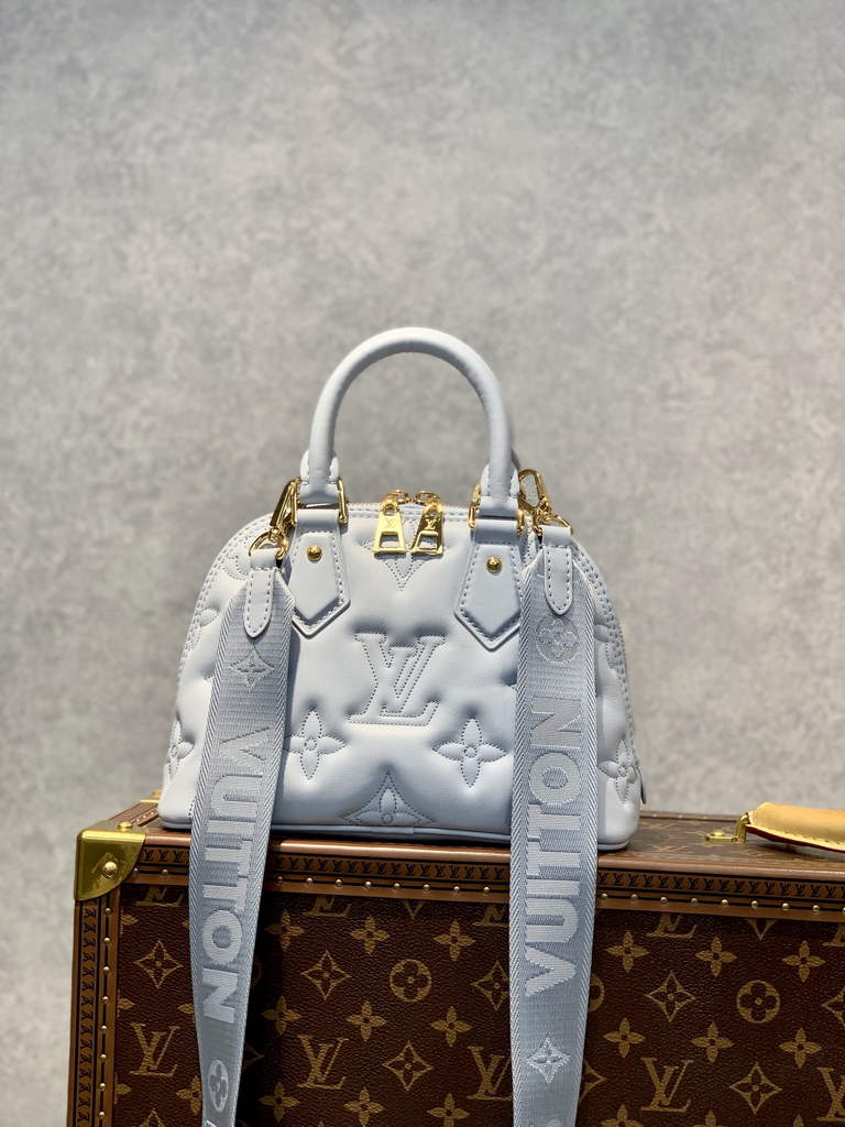 Louis Vuitton M59822 Alma BB Bubblegram Leather Bleu Glacier Blue