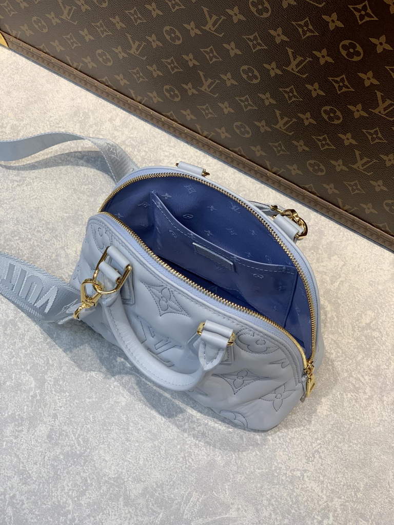 Louis Vuitton M59822 Alma BB Bubblegram Leather Bleu Glacier Blue