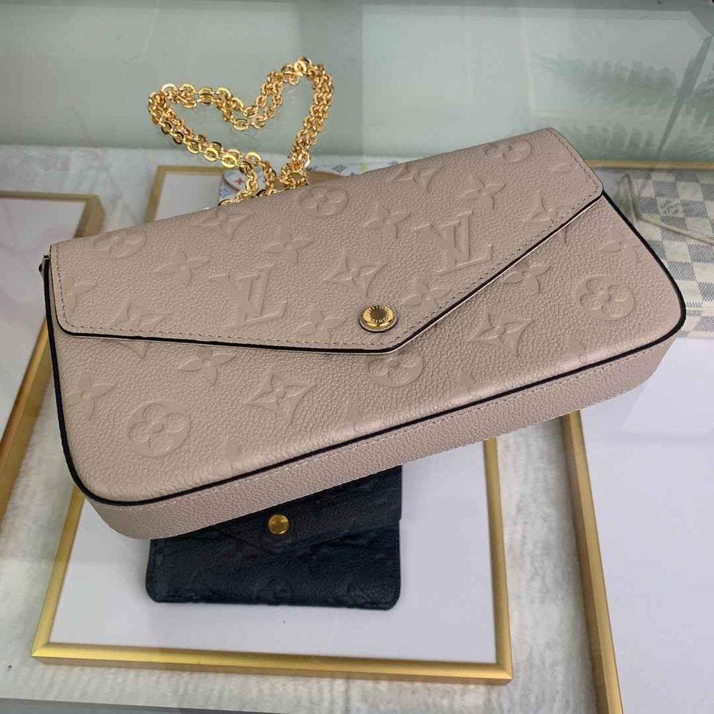 Louis Vuitton M62299 Félicie Pochette Monogram Leather Gray