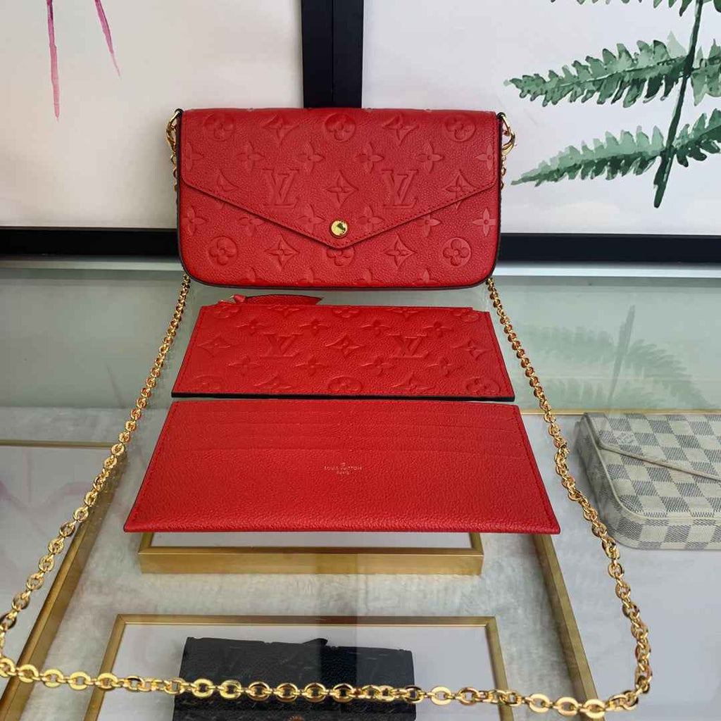 Louis Vuitton M63700 Félicie Pochette Monogram Leather Red