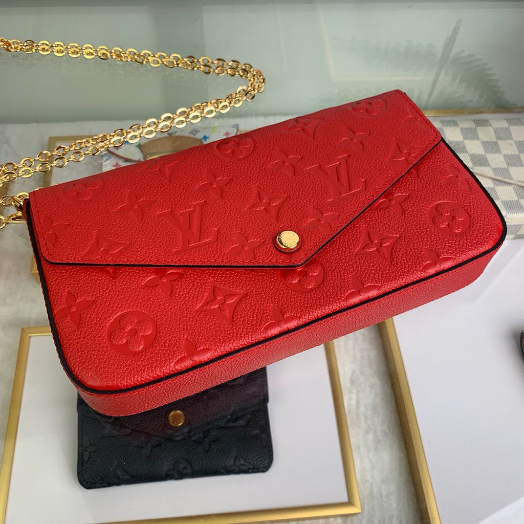 Louis Vuitton M63700 Félicie Pochette Monogram Leather Red - 21 x 12 x 3 cm / Red - View 4
