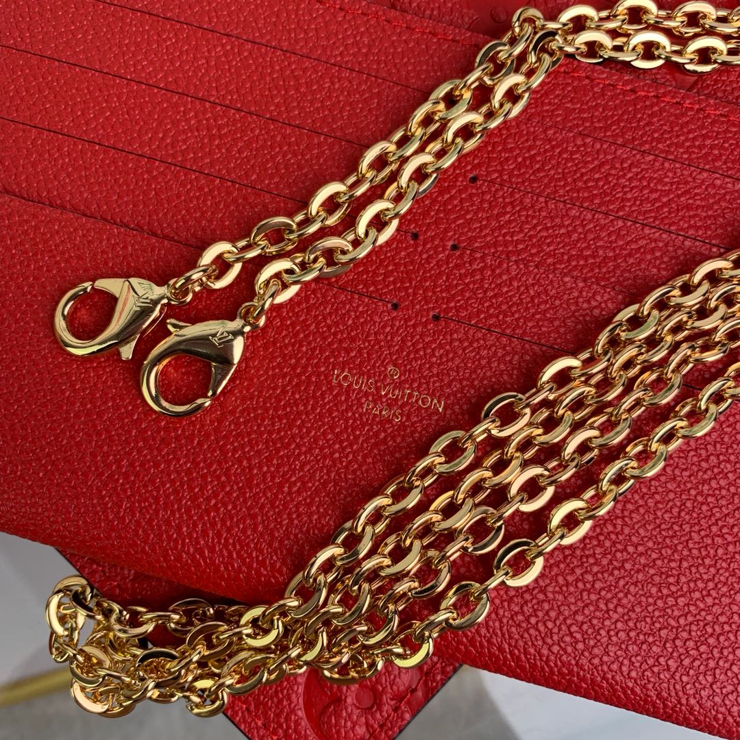 Louis Vuitton M63700 Félicie Pochette Monogram Leather Red - 21 x 12 x 3 cm / Red - View 9