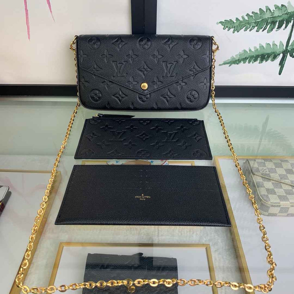 Louis Vuitton M64064 Félicie Pochette Monogram Leather Black