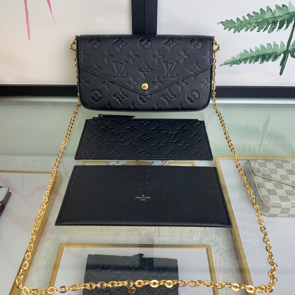 Louis Vuitton M64064 Félicie Pochette Monogram Leather Black - 21 x 12 x 3 cm / Black - View 1