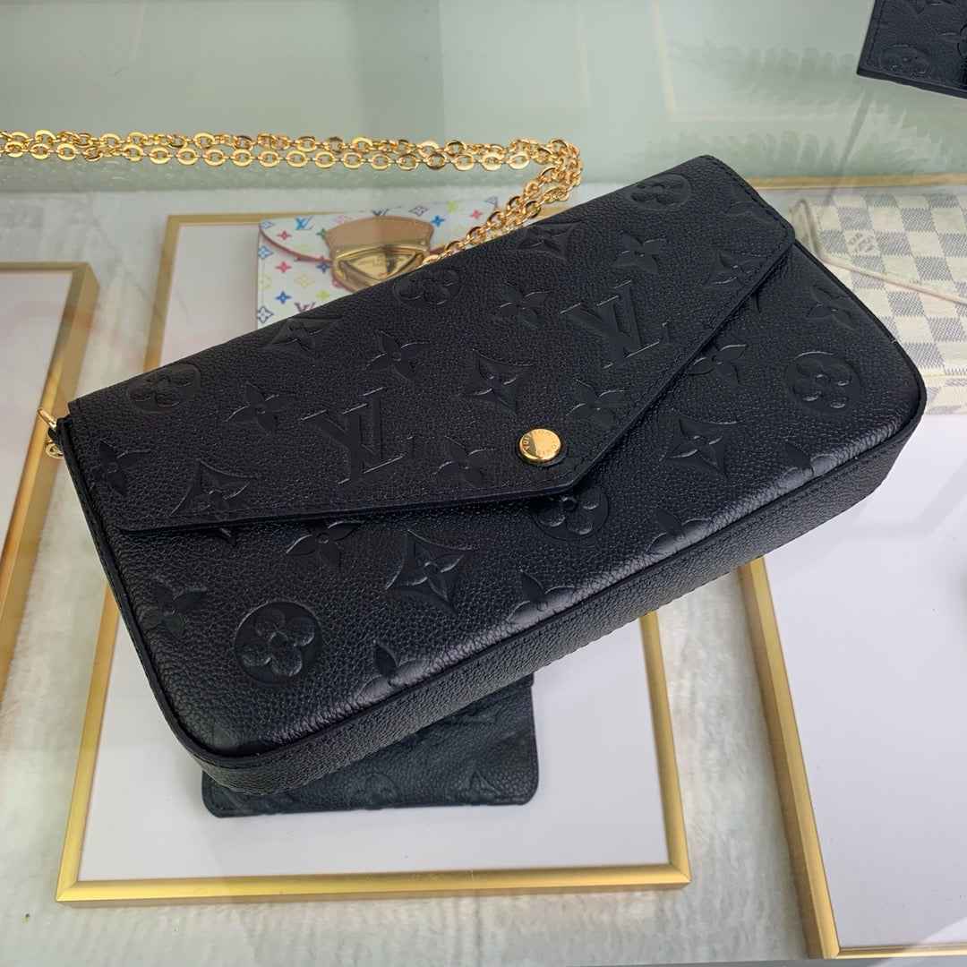 Louis Vuitton M64064 Félicie Pochette Monogram Leather Black