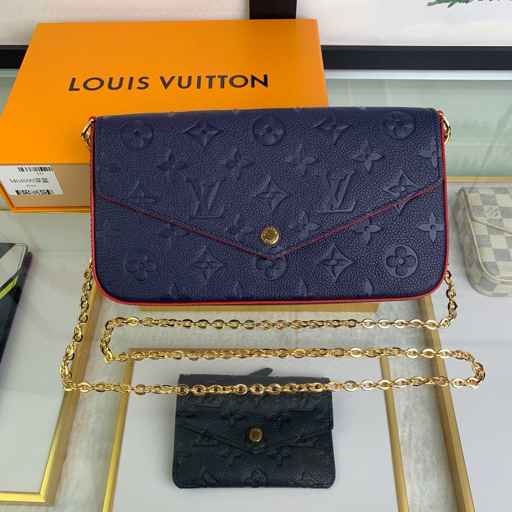 Louis Vuitton M64099 Félicie Pochette Monogram Leather Navy Blue - 21 x 12 x 3 cm / Navy Blue / - View 2