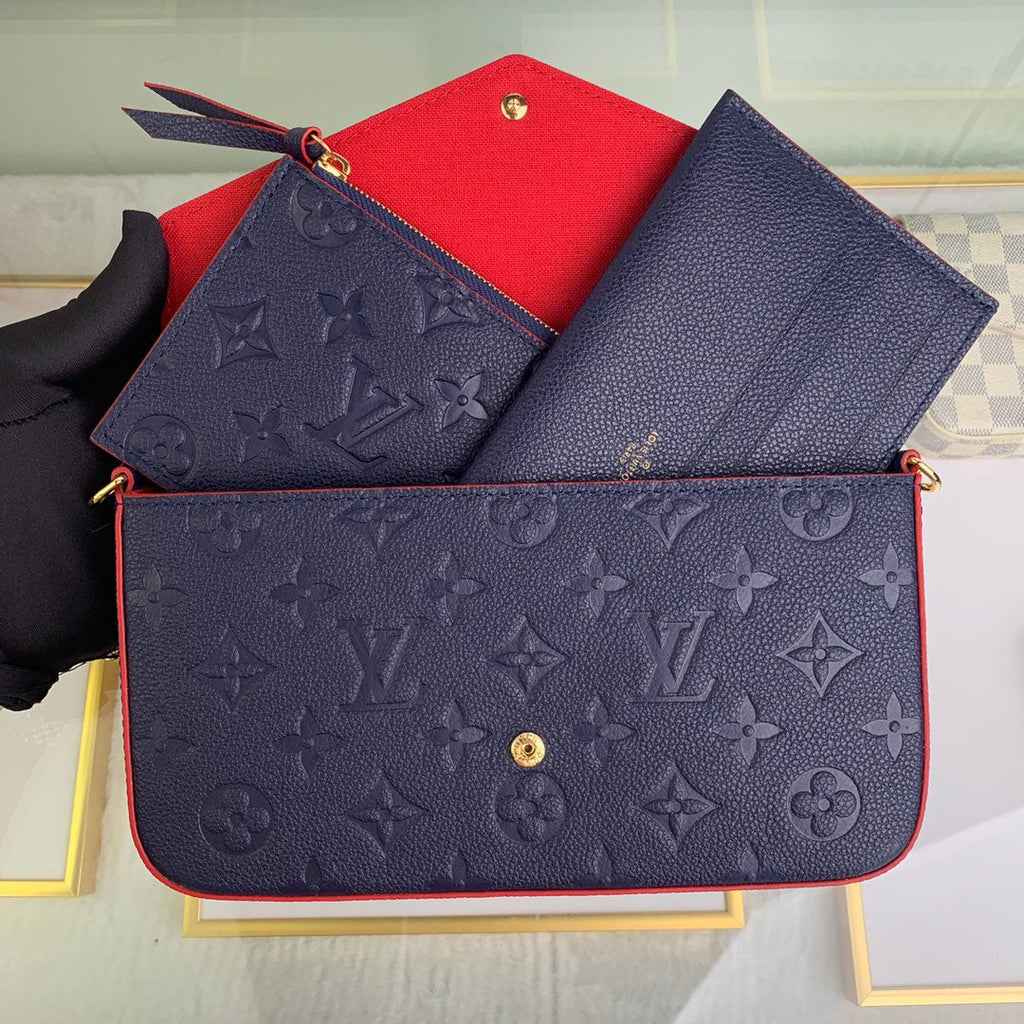 Louis Vuitton M64099 Félicie Pochette Monogram Leather Navy Blue - 21 x 12 x 3 cm / Navy Blue / - View 6