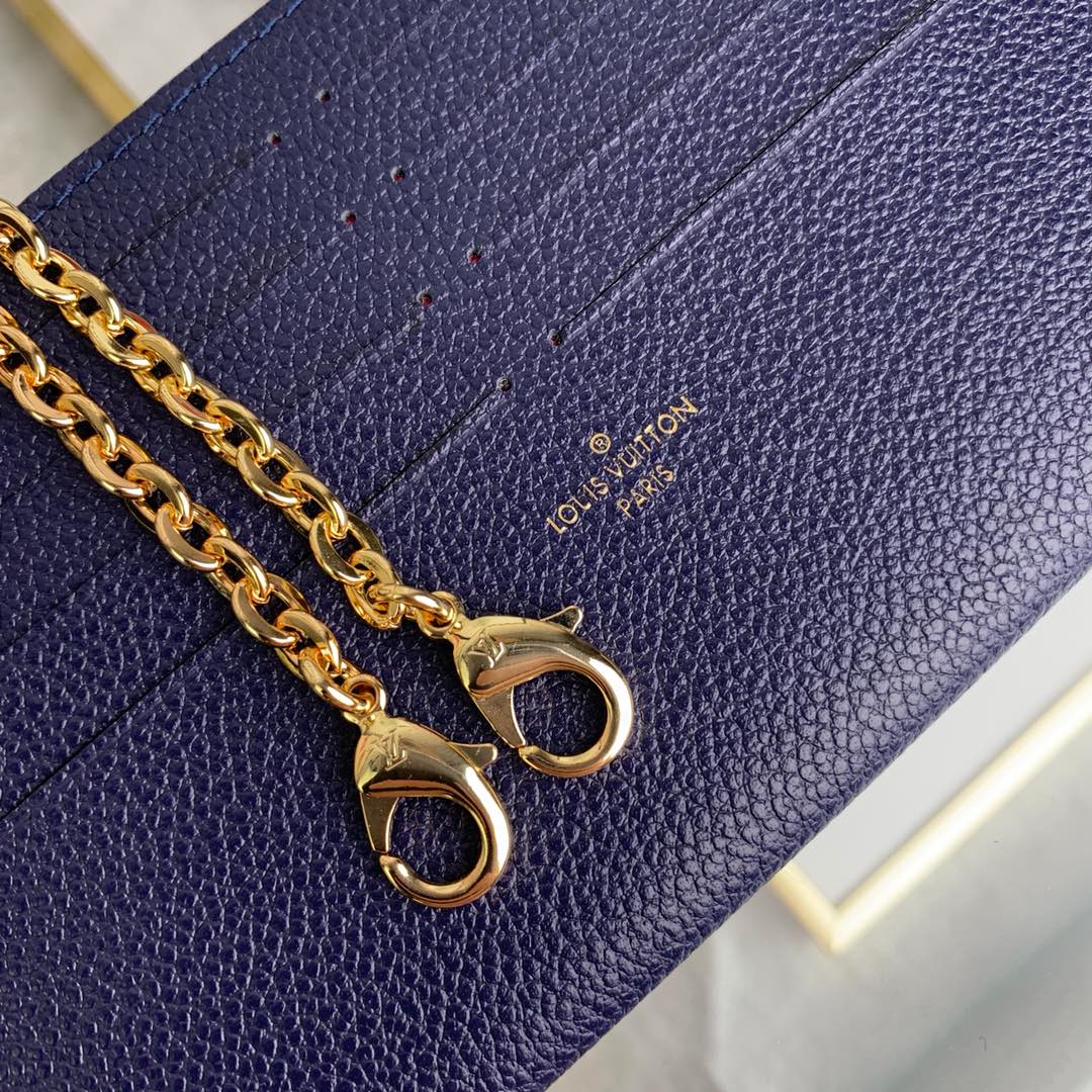 Louis Vuitton M64099 Félicie Pochette Monogram Leather Navy Blue - 21 x 12 x 3 cm / Navy Blue / - View 9