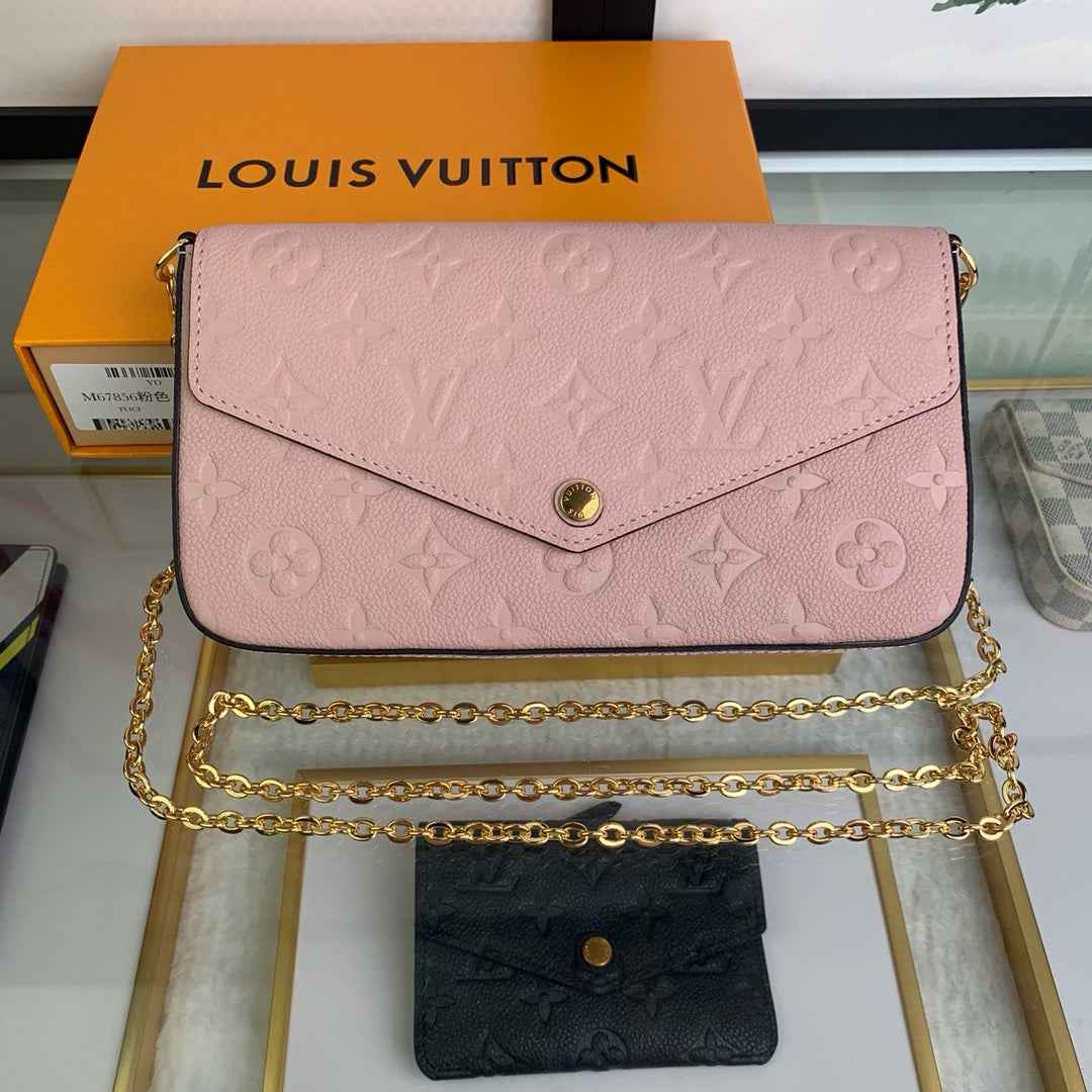 Louis Vuitton M67856 Félicie Pochette Monogram Leather Pink