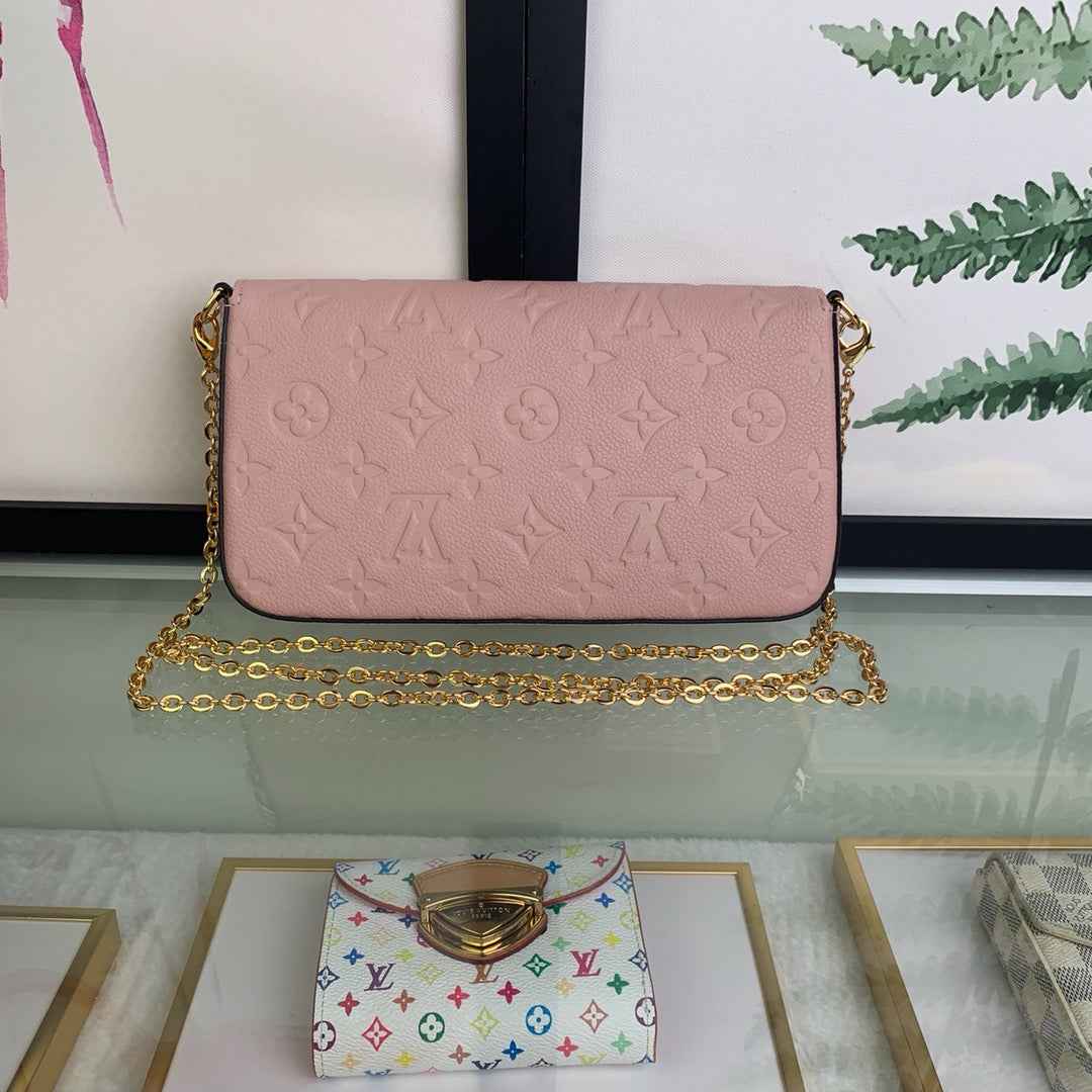 Louis Vuitton M67856 Félicie Pochette Monogram Leather Pink