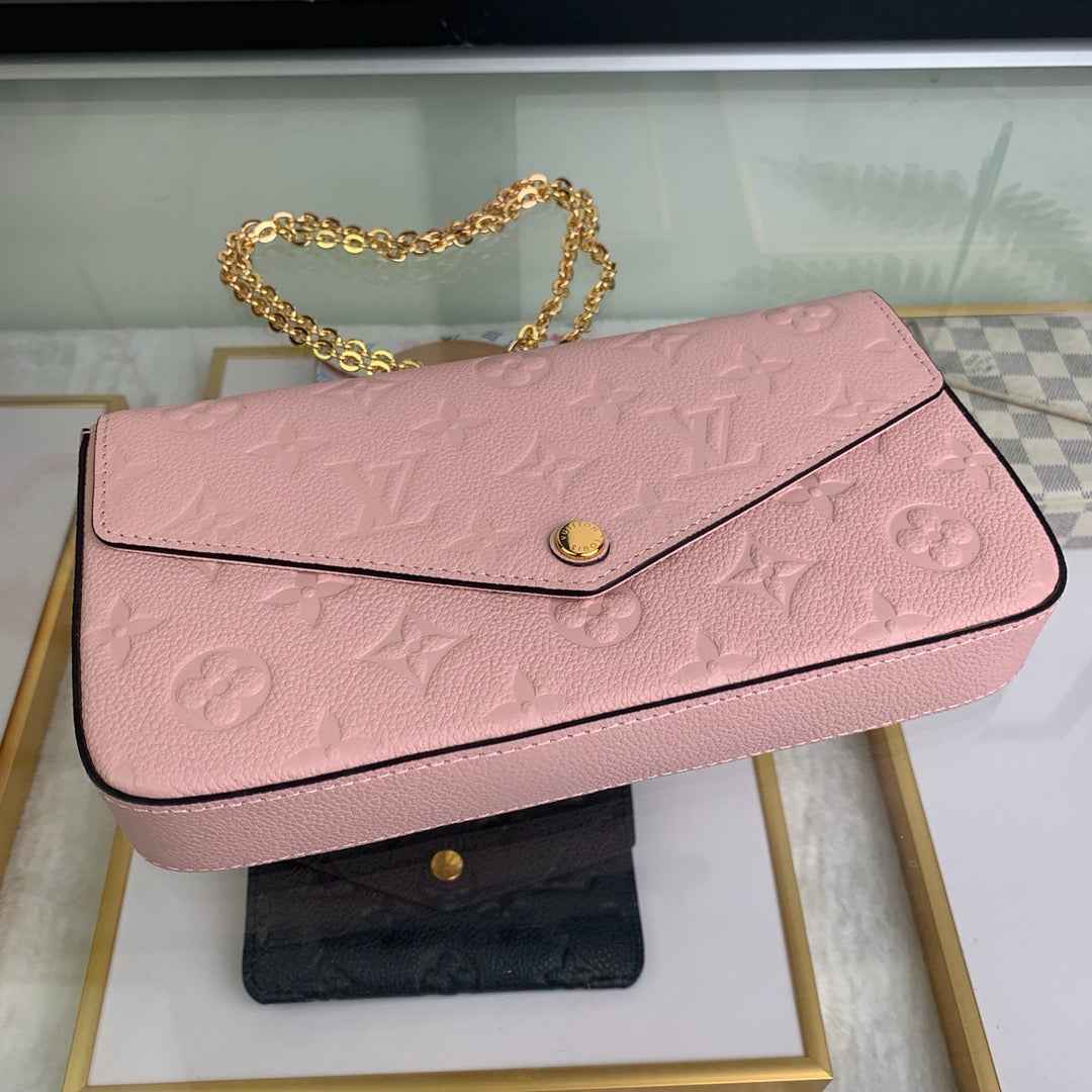 Louis Vuitton M67856 Félicie Pochette Monogram Leather Pink