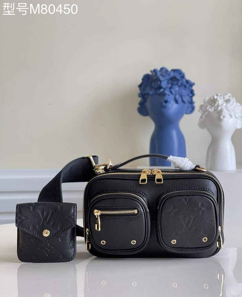 Louis Vuitton M80450 Utility Crossbody Calfskin Leather Black - Default Title - View 1