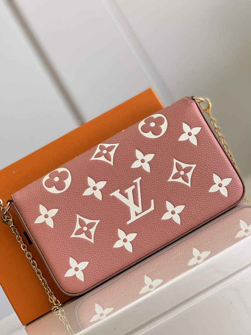 Louis Vuitton M80482 Félicie Pochette Leather Pink