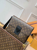 Louis Vuitton M80560 S Lock A4 Pouch Monogram Macassar Canvas