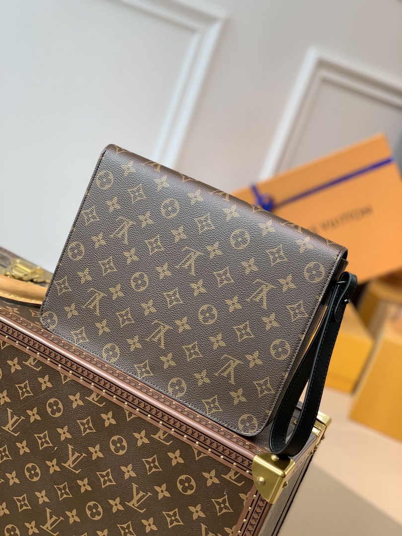 Louis Vuitton M80560 S Lock A4 Pouch Monogram Macassar Canvas - Default Title - View 2