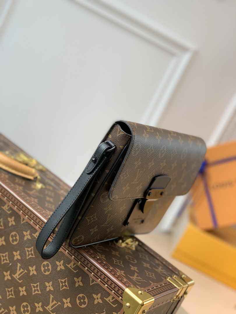 Louis Vuitton M80560 S Lock A4 Pouch Monogram Macassar Canvas