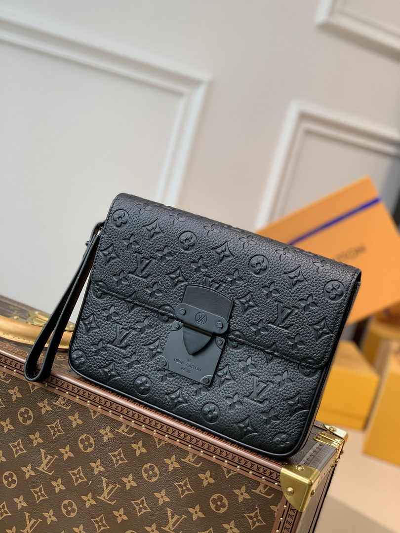 Louis Vuitton M80560 S Lock A4 Pouch Monogram Leather