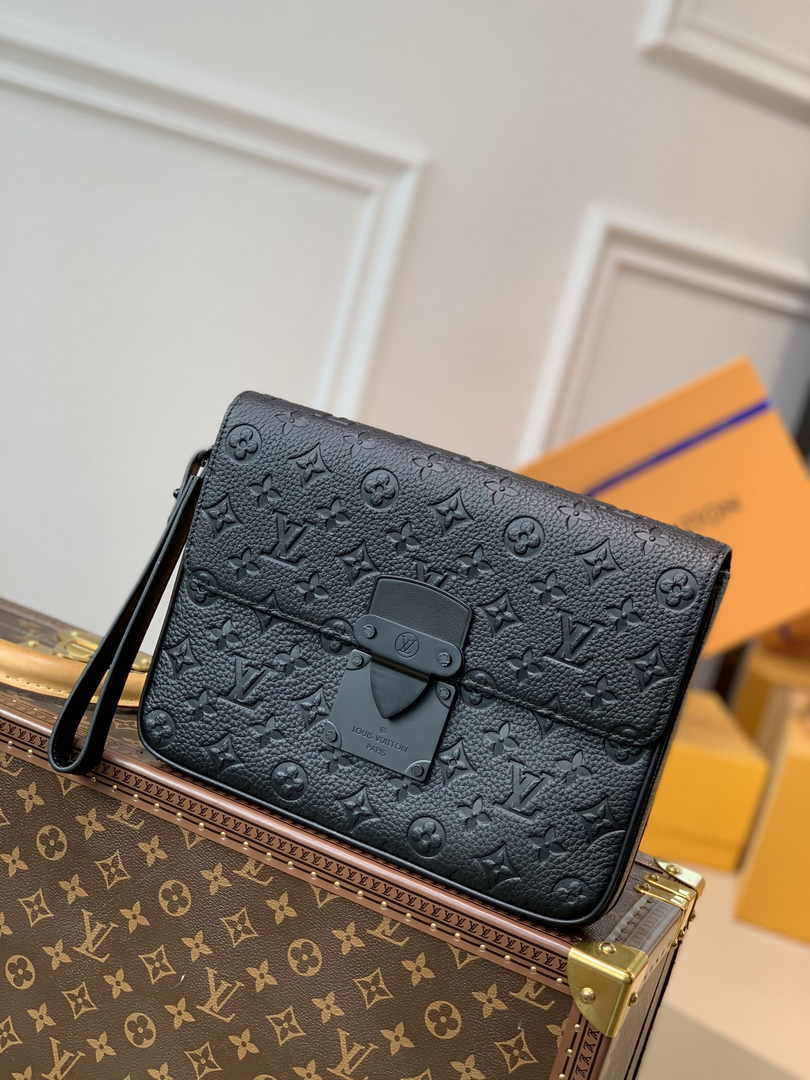Louis Vuitton M80560 S Lock A4 Pouch Monogram Leather