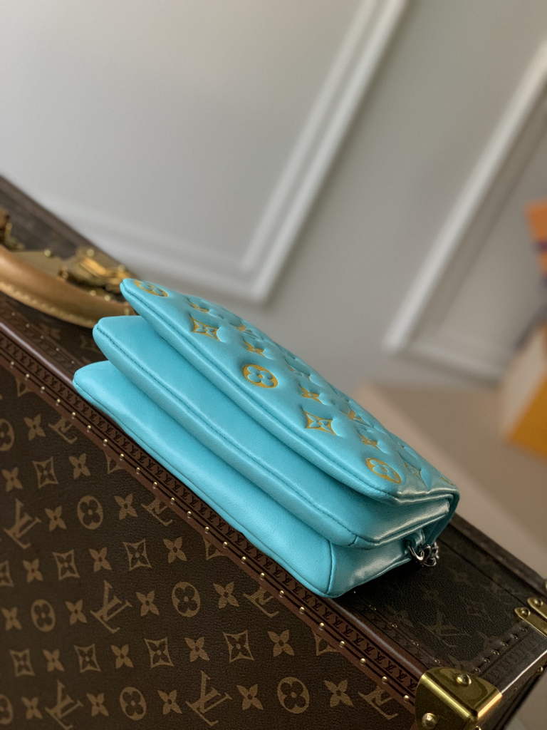 Louis Vuitton M80744 Pochette Coussin Handbag Calfskin M80742 Blue - Default Title - View 4