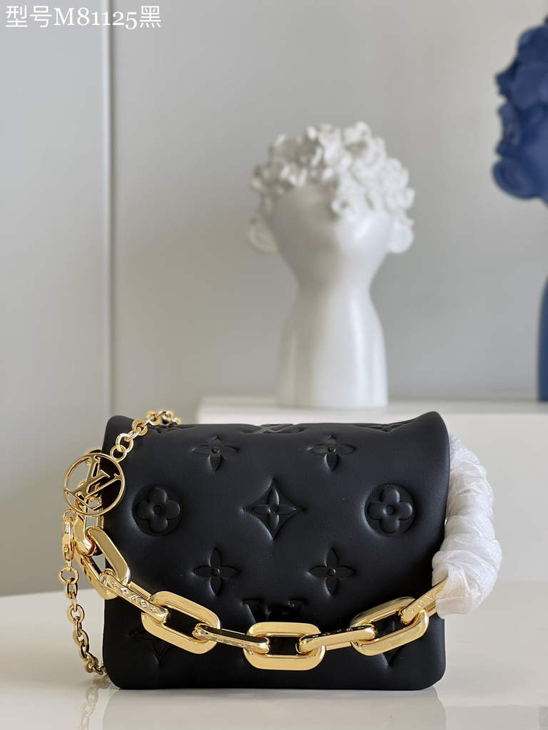Louis Vuitton M81125 Beltbag Coussin Handbag Calfskin Leather Black - Default Title - View 1