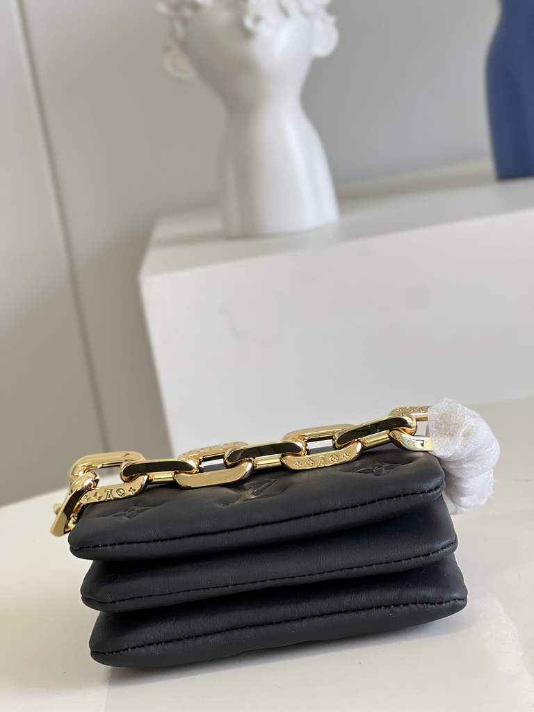 Louis Vuitton M81125 Beltbag Coussin Handbag Calfskin Leather Black