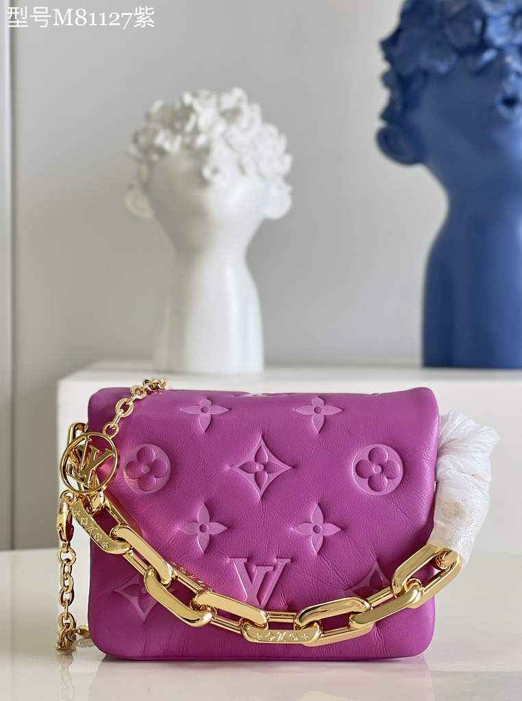 Louis Vuitton M81127 Beltbag Coussin Handbag Calfskin Leather Purple
