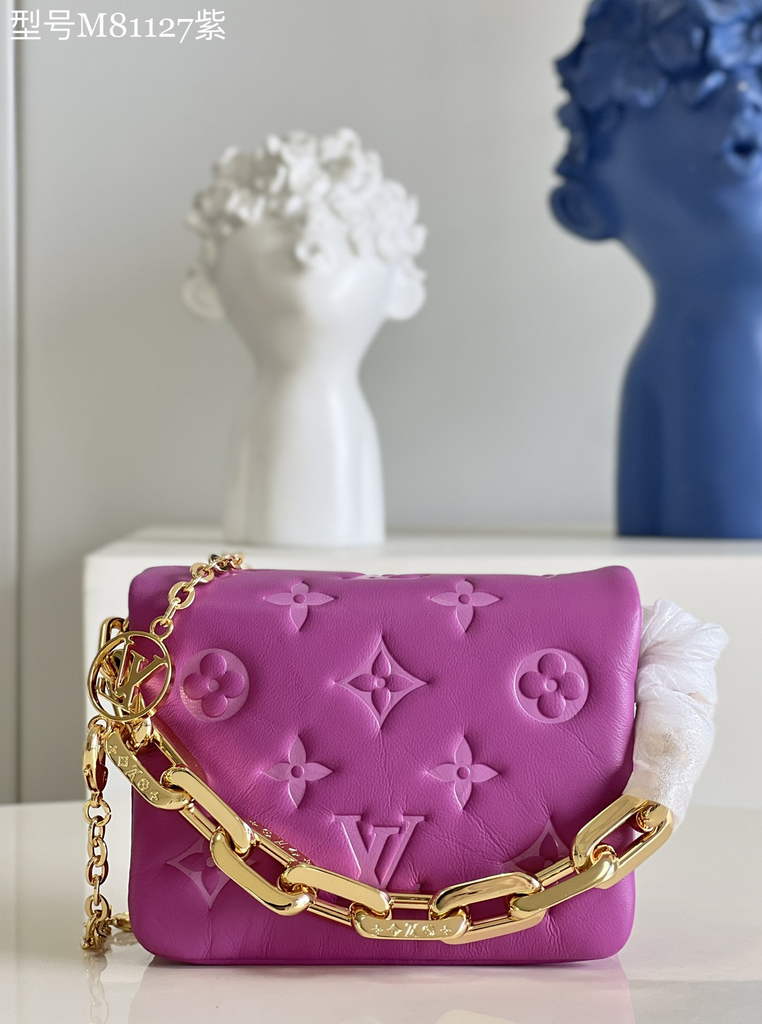 Louis Vuitton M81127 Beltbag Coussin Handbag Calfskin Leather Purple - Default Title - View 1