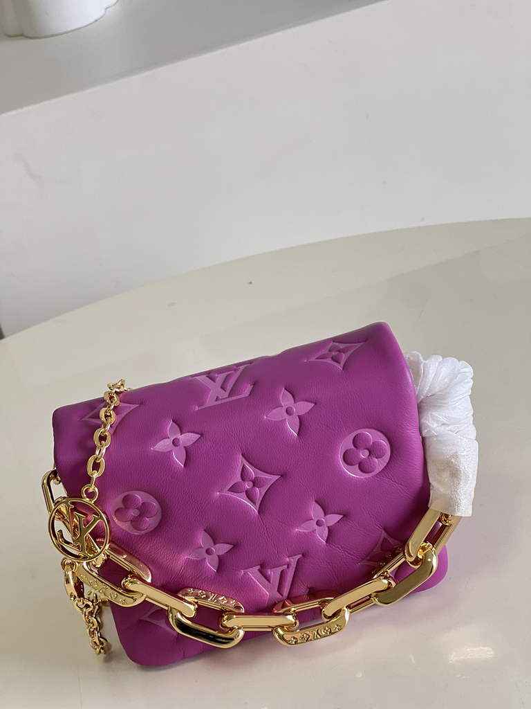 Louis Vuitton M81127 Beltbag Coussin Handbag Calfskin Leather Purple