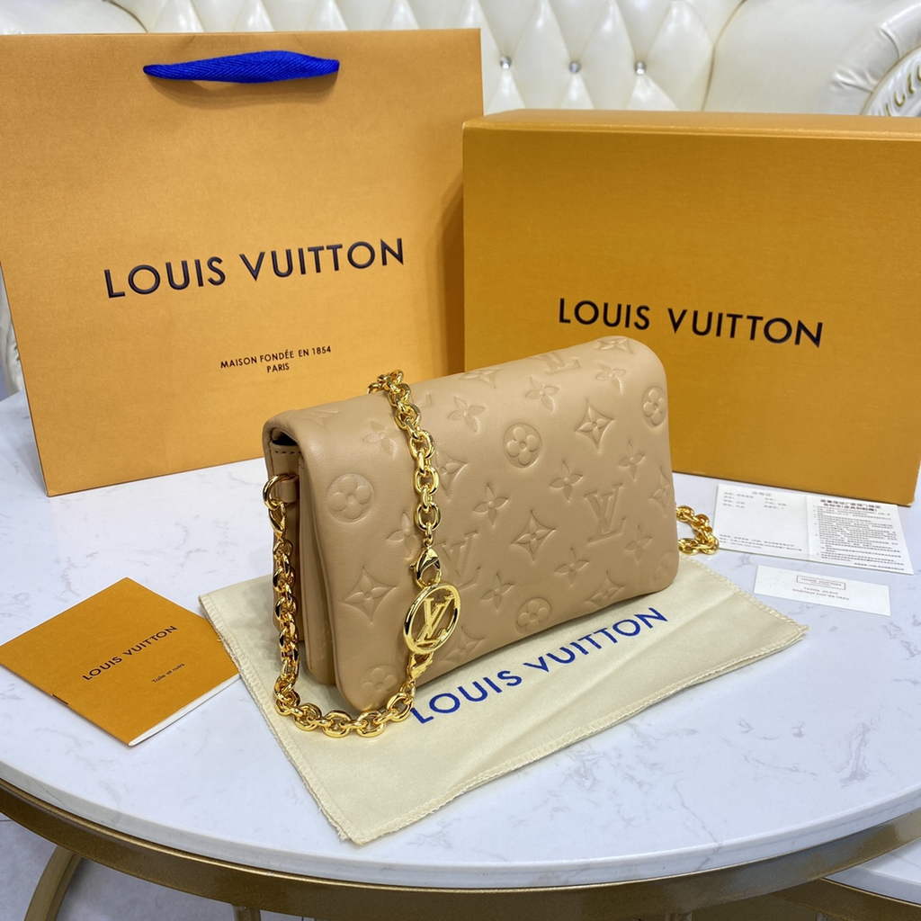 Louis Vuitton M80818 Pochette Coussin Bag Calfskin M80742 Dark Beige - Default Title - View 2