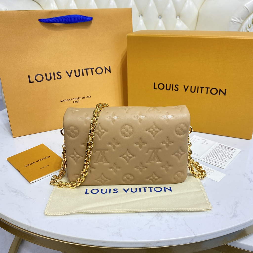 Louis Vuitton M80818 Pochette Coussin Bag Calfskin M80742 Dark Beige - Default Title - View 3